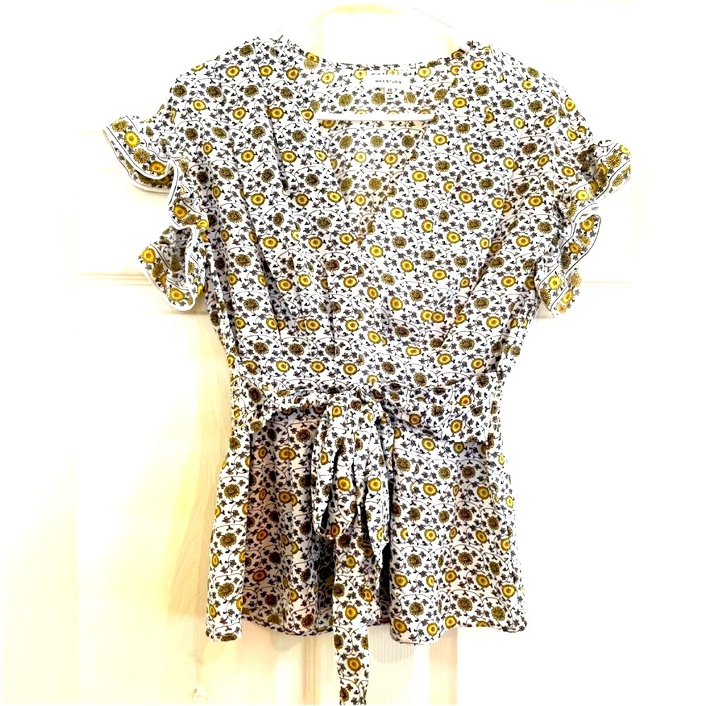 MAX STUDIO Floral Ruffle Sleeve Top - Picture 3 of 8